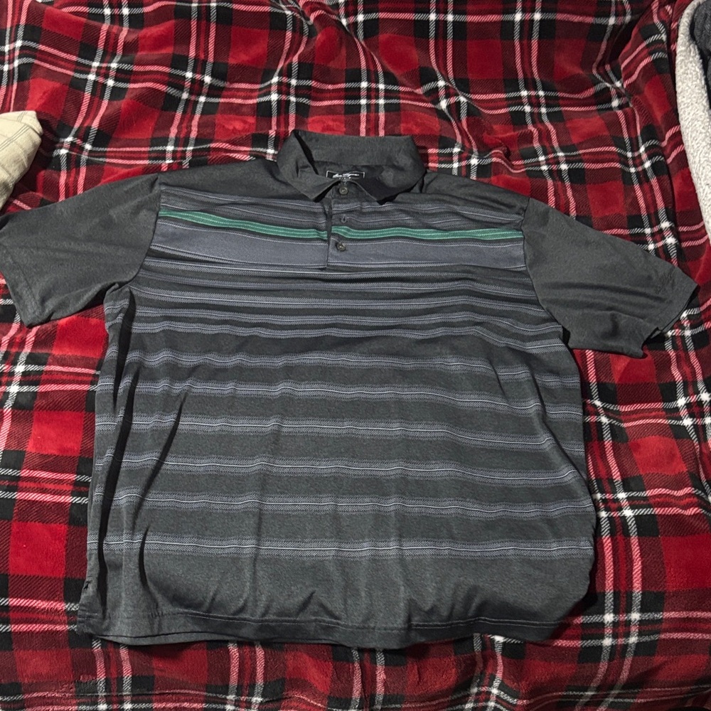 Hogan Dark Gray Polo with Green Accents
